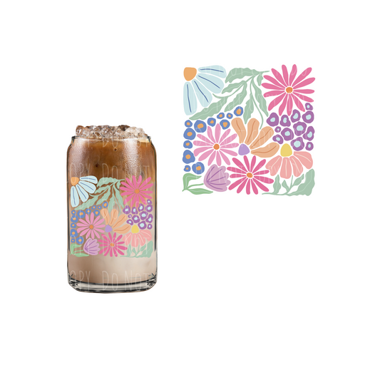 Pastel Floral Block (DOUBLE SIDED) UVDTF decal