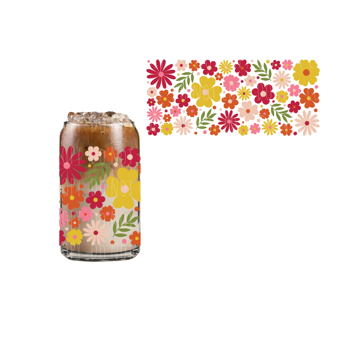 Sunset Florals (DOUBLE SIDED) UVDTF cup wrap
