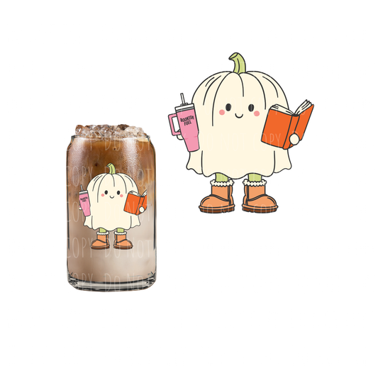 Bookish Ghostie (DOUBLE SIDED) UVDTF decal