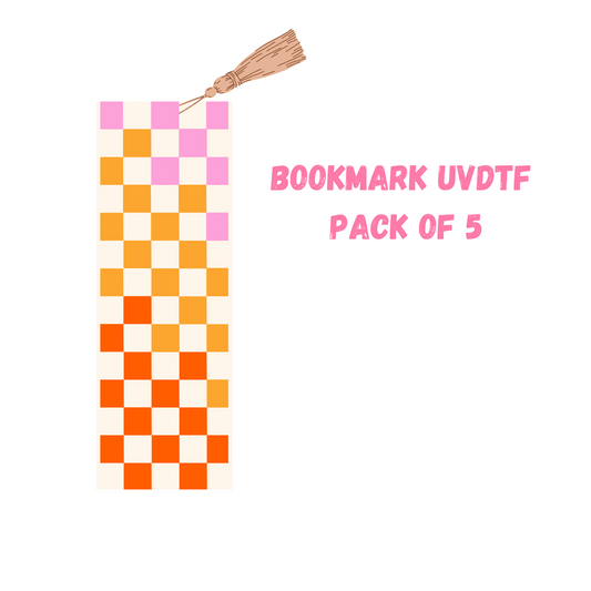 Bright Checkered (DOUBLE SIDED) Bookmark UVDTF (pack of 5)