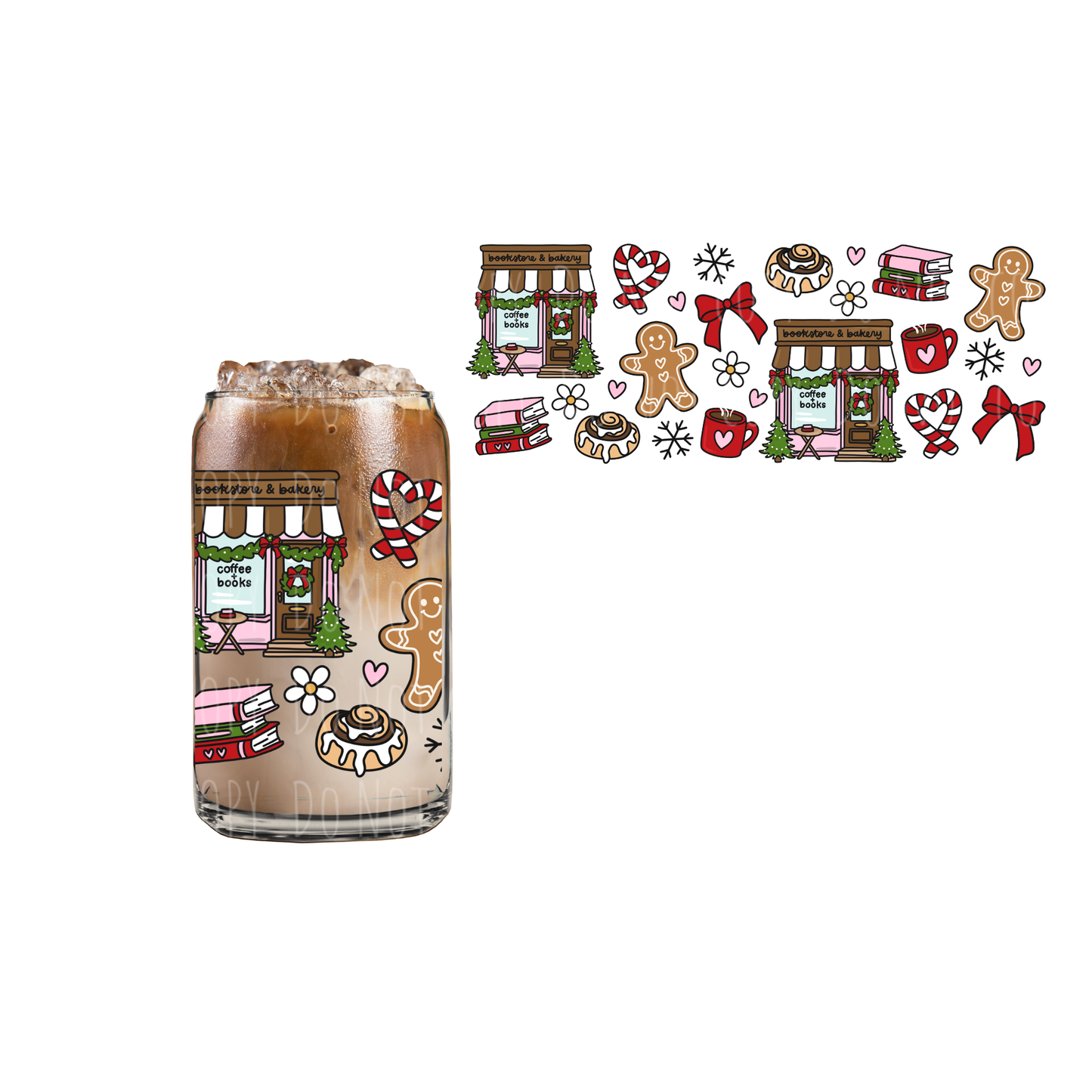 Bookstore + Bakery (DOUBLE SIDED) UVDTF 16oz cup wrap