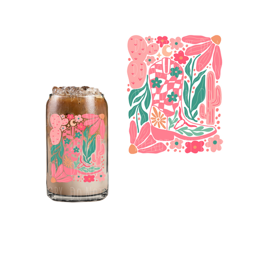 Abstract Floral Boot (DOUBLE SIDED) UVDTF decal