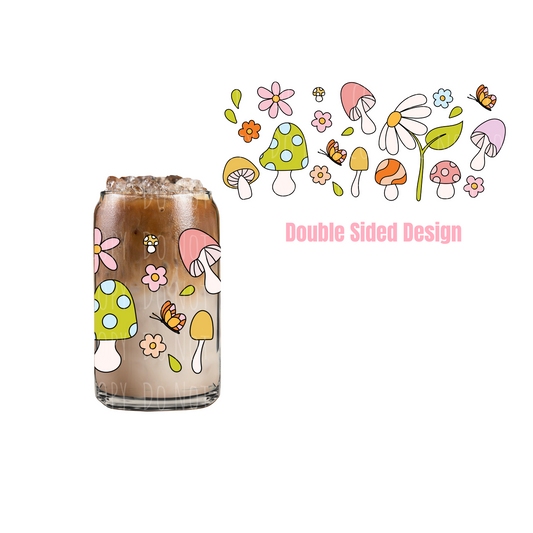 Mushroom Wrap (DOUBLE SIDED) UVDTF 16oz cup wrap