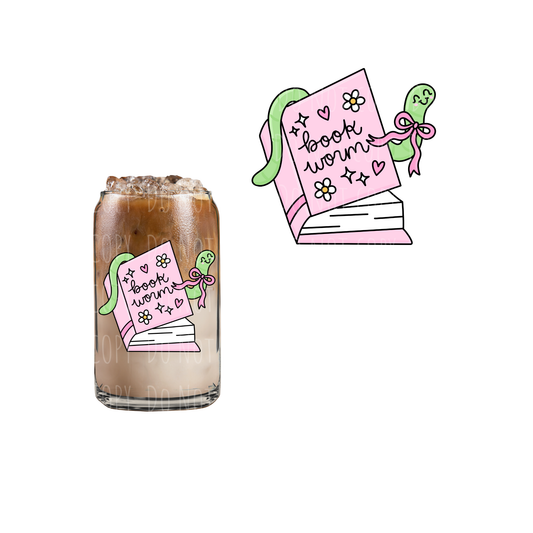 Book Worm (DOUBLE SIDED) UVDTF decal