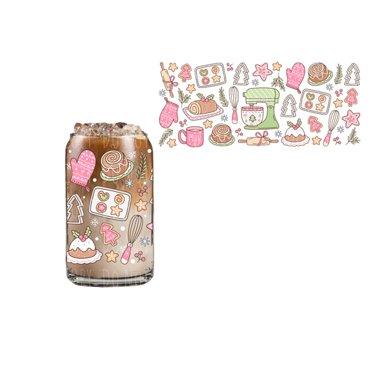 Holiday Baking (DOUBLE SIDED) UVDTF 16oz cup wrap