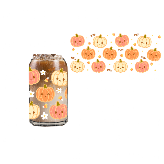 Cute Concha Pumpkins (DOUBLE SIDED) UVDTF 16oz cup wrap