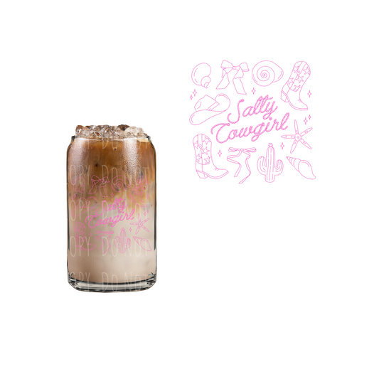 Salty Cowgirl - Pink (DOUBLE SIDED) UVDTF decal