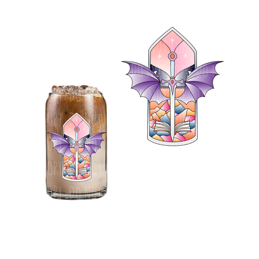 Bat Sword Stained Glass (DOUBLE SIDED) UVDTF decal