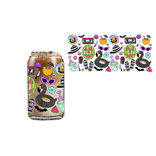 SummerWeen (DOUBLE SIDED) UVDTF 16oz cup wrap