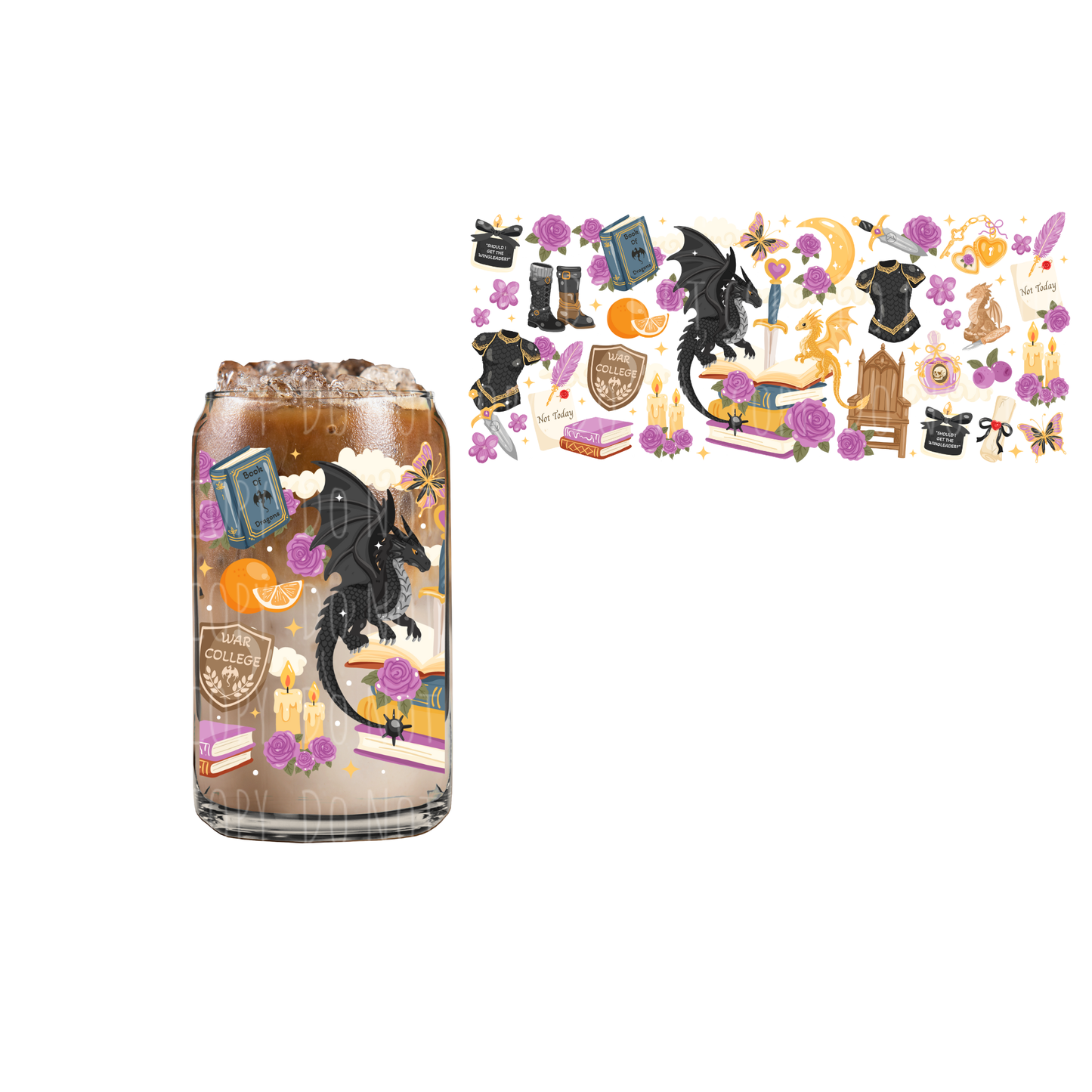 Dragon (DOUBLE SIDED) UVDTF 16oz cup wrap