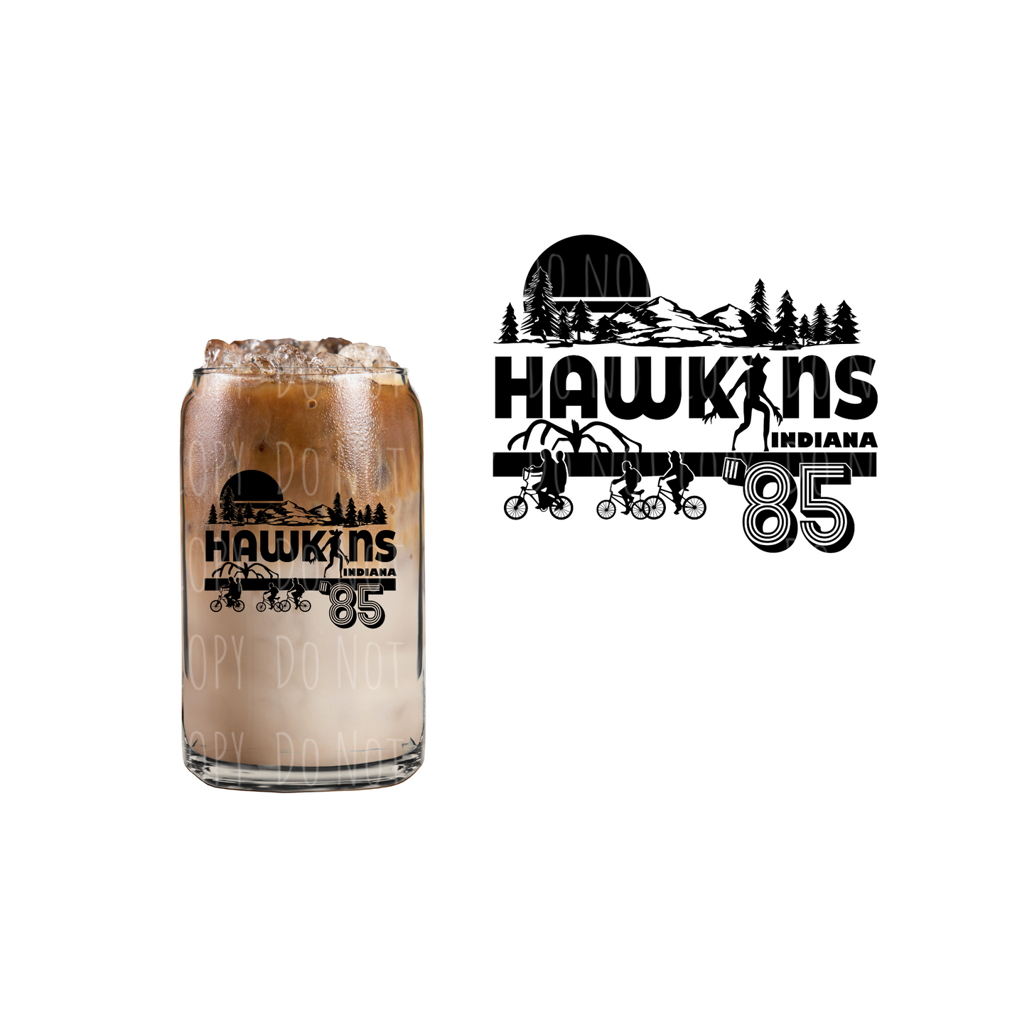 Hawkins (DOUBLE SIDED) UVDTF decal