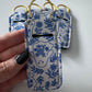 Blue Ghostie Floral Chapstick Holder Keychains (Pack of 5)