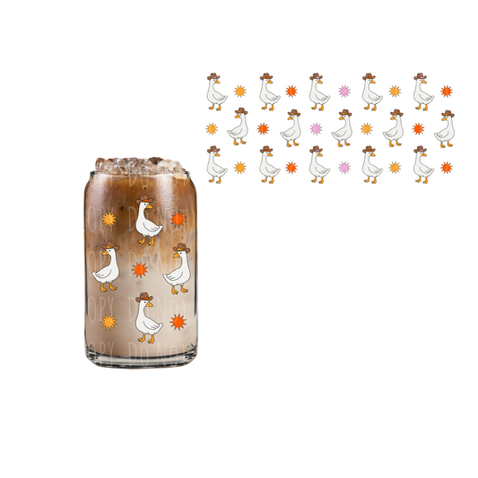 Goose Cowboy Hat (DOUBLE SIDED) UVDTF 16oz cup wrap