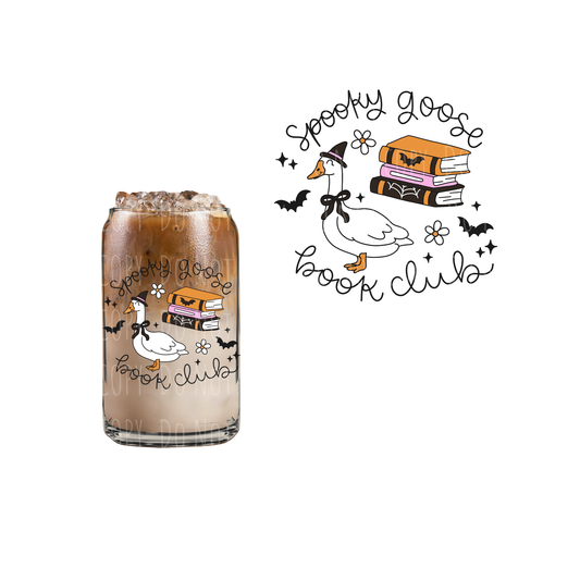 Spooky Goose Book Club (DOUBLE SIDED) UVDTF decal