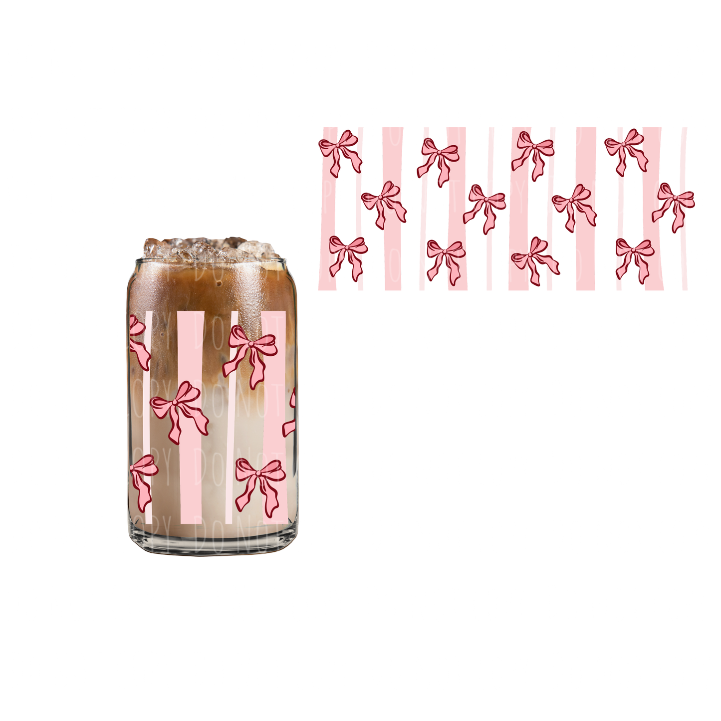 Stripes + Ribbons (DOUBLE SIDED) UVDTF 16oz cup wrap