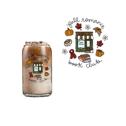 Fall Romance Book Club (DOUBLE SIDED) UVDTF decal