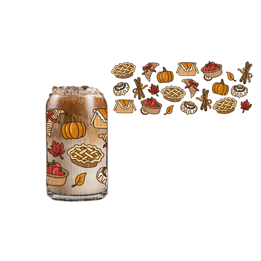 Fall Foodie Favorites (DOUBLE SIDED) UVDTF 16oz cup wrap