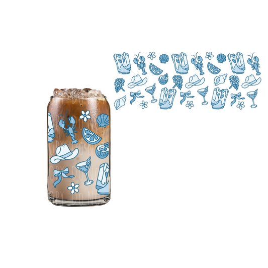Coastal Cowgirl (DOUBLE SIDED) UVDTF 16oz cup wrap