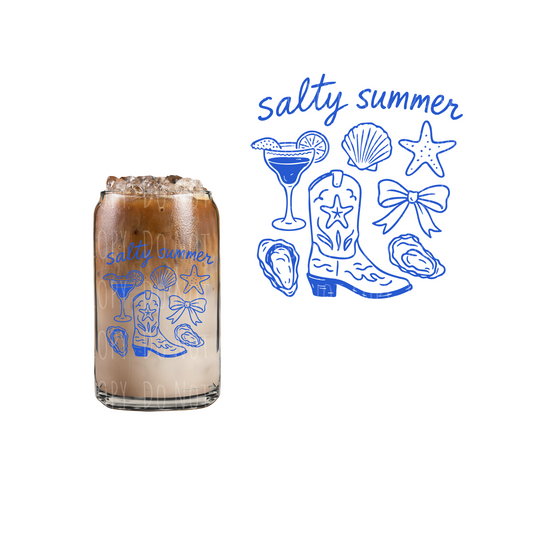 Salty Summer-Blue (DOUBLE SIDED) UVDTF decal