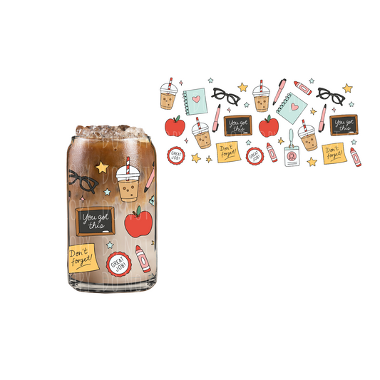Teacher Life (DOUBLE SIDED) UVDTF 16oz cup wrap