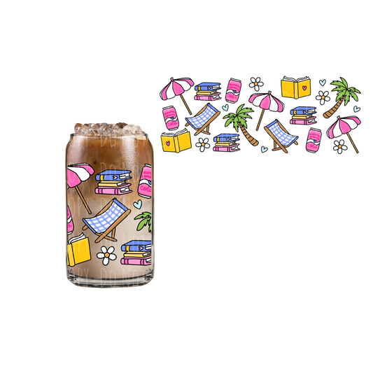 Beachy Summer (DOUBLE SIDED) UVDTF 16oz cup wrap