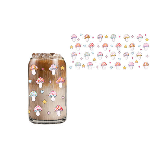 Cutie Mushrooms (DOUBLE SIDED) UVDTF 16oz cup wrap