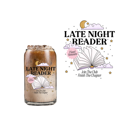 Late Night Reader (DOUBLE SIDED) UVDTF decal