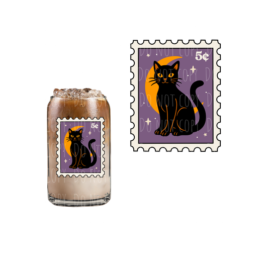 Black Cat Stamp (DOUBLE SIDED) UVDTF decal