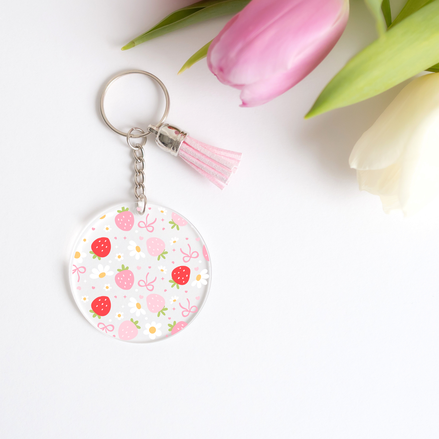 Strawberry and Bows Keychain Decals (PACK OF 5)