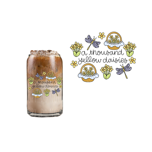 A Thousand Yellow Daisies (DOUBLE SIDED) UVDTF decal