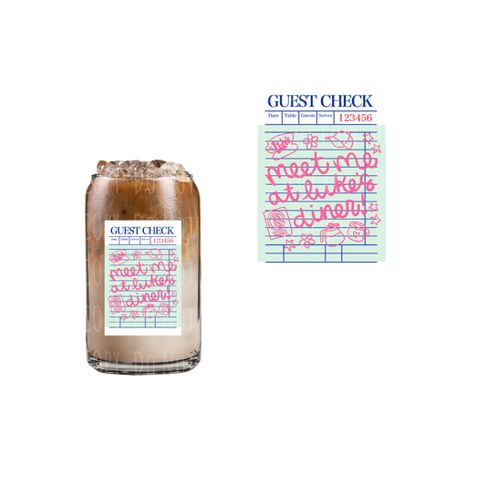 Guest Check Luke's Diner (DOUBLE SIDED) UVDTF decal