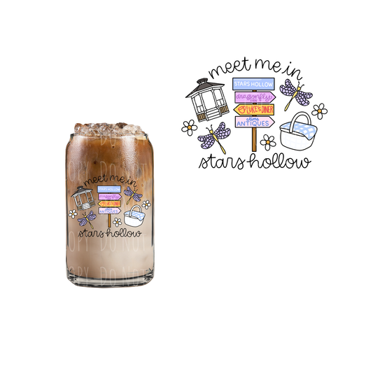 Meet Me In Stars Hollow (DOUBLE SIDED) UVDTF decal