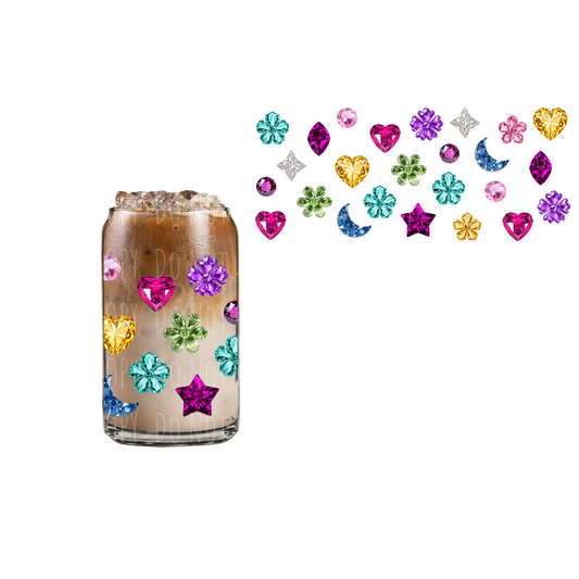 Gems (DOUBLE SIDED) UVDTF 16oz cup wrap