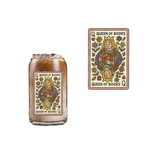 Queen Of Books (DOUBLE SIDED) UVDTF decal