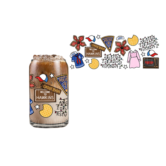 Stranger (DOUBLE SIDED) UVDTF 16oz cup wrap