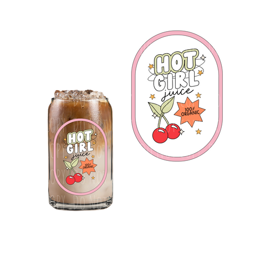 Hot Girl Juice (DOUBLE SIDED) UVDTF decal