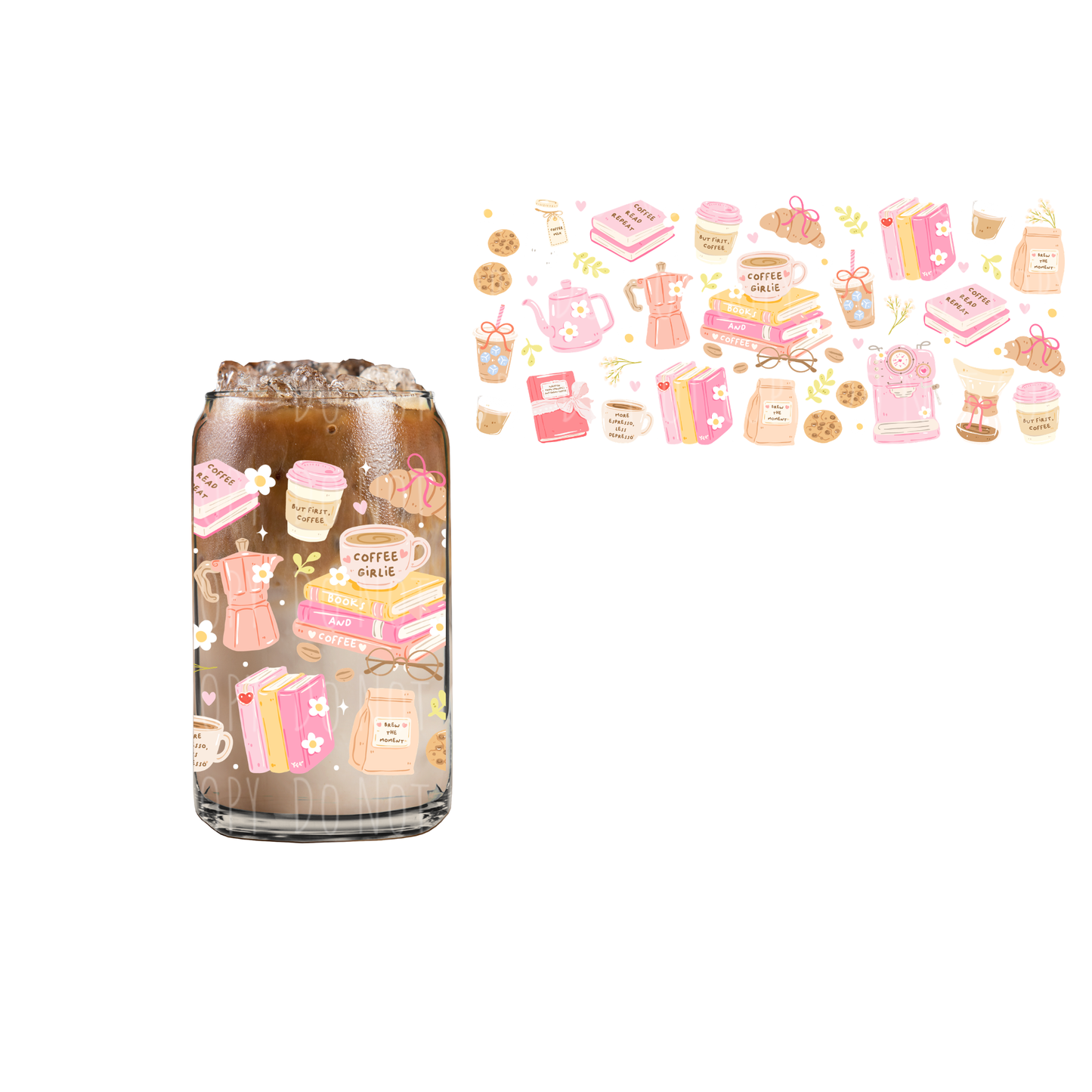 Coffee Girlie (DOUBLE SIDED) UVDTF 16oz cup wrap