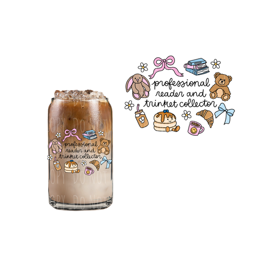 Professional Reader + Trinket Collector (DOUBLE SIDED) UVDTF decal