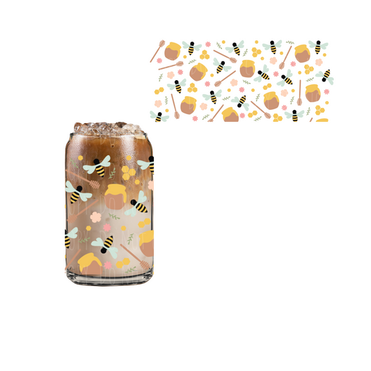 Honey Bee (DOUBLE SIDED) UVDTF cup wrap