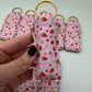 Strawberry + Bows Chapstick Holder Keychains (Pack of 5)