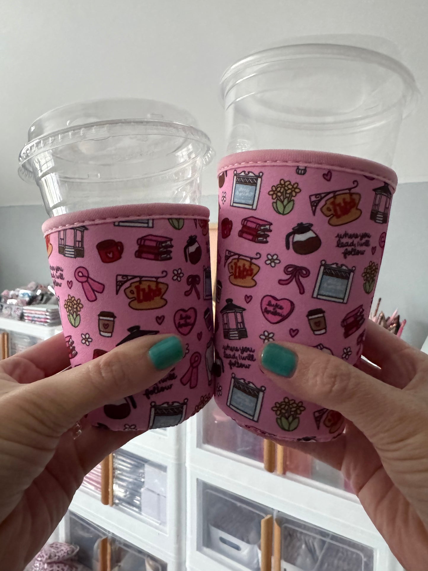 Pink Gilmore Coffee Sleeves