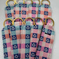 Floral Checkered Chapstick Holder Keychains (Pack of 5)