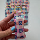 Floral Checkered Chapstick Holder Keychains (Pack of 5)