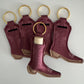 Maroon Boot Chapstick Holder Keychains (Pack of 5)
