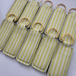 Lime Green + White Stripes Chapstick Holder Keychains (Pack of 5)