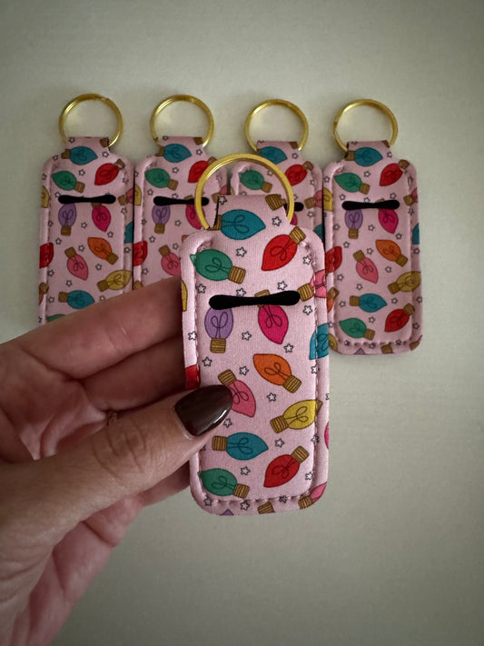 Christmas Lights Chapstick Holder Keychains (Pack of 5)