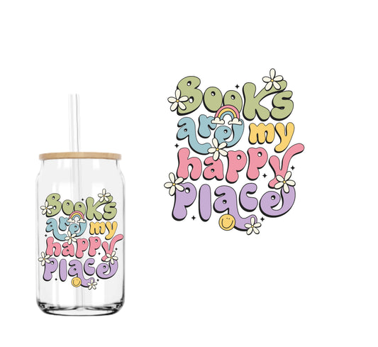 Books Are My Happy Place UVDTF decal