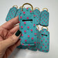 Mini Pink Flowers Chapstick Holder Keychains (Pack of 5)