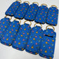 Blue With Tiny Flowers Chapstick Holder Keychains (Pack of 5)