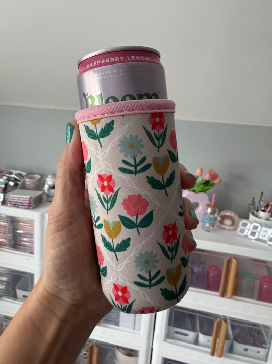 Retro Flowers Tall Can Sleeves (Pack of 5)